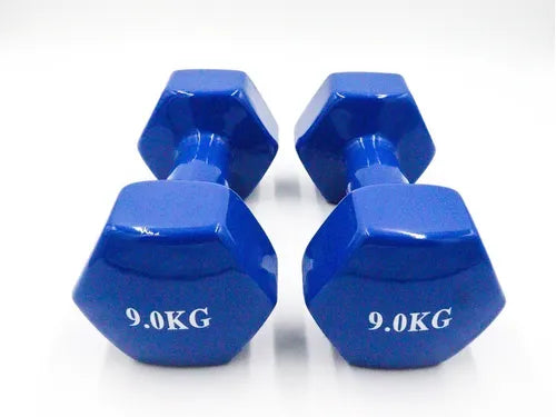 Set de mancuernas de vinyl de 9kg