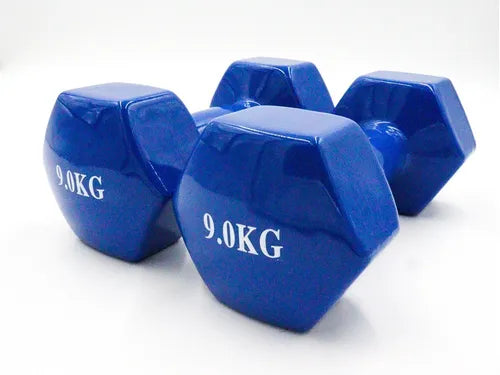 Set de mancuernas de vinyl de 9kg